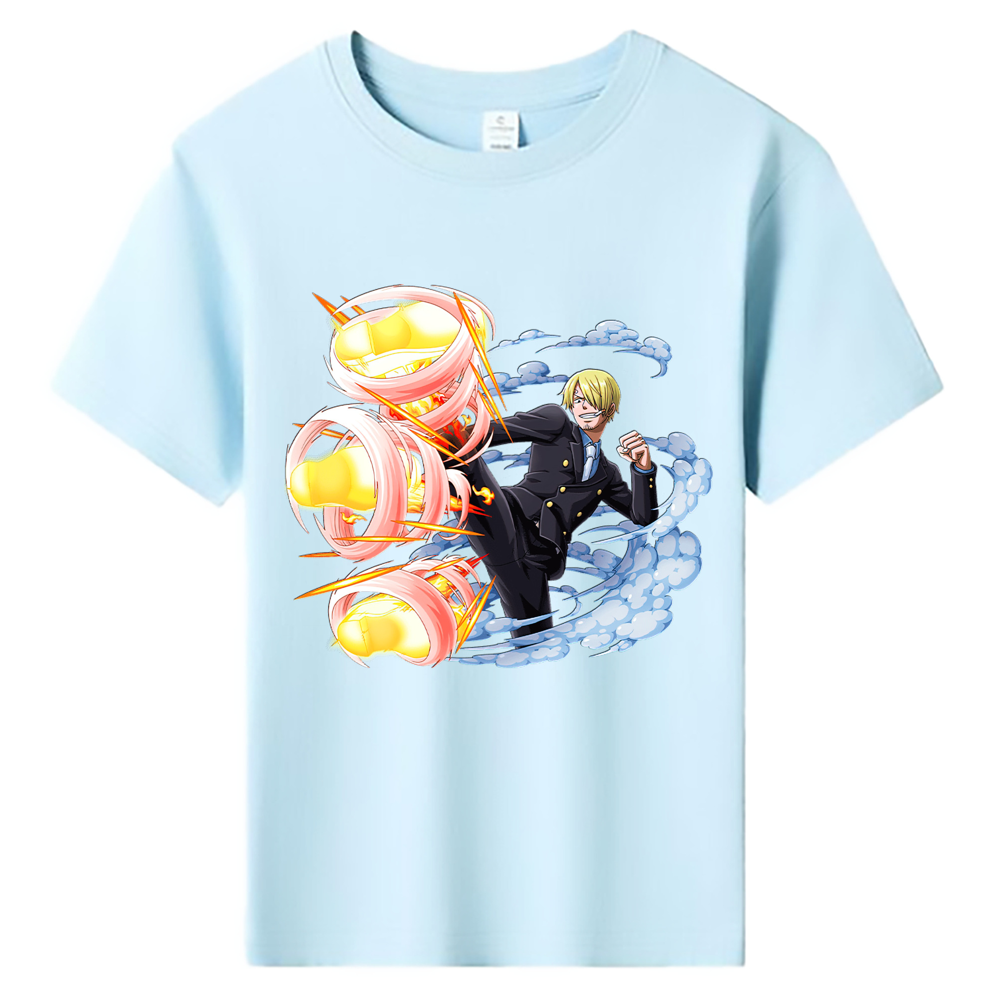 （画像用） ワンピース サンジ ONE PIECE Sanji 綿100％キッズTシャツ（フロントプリント）